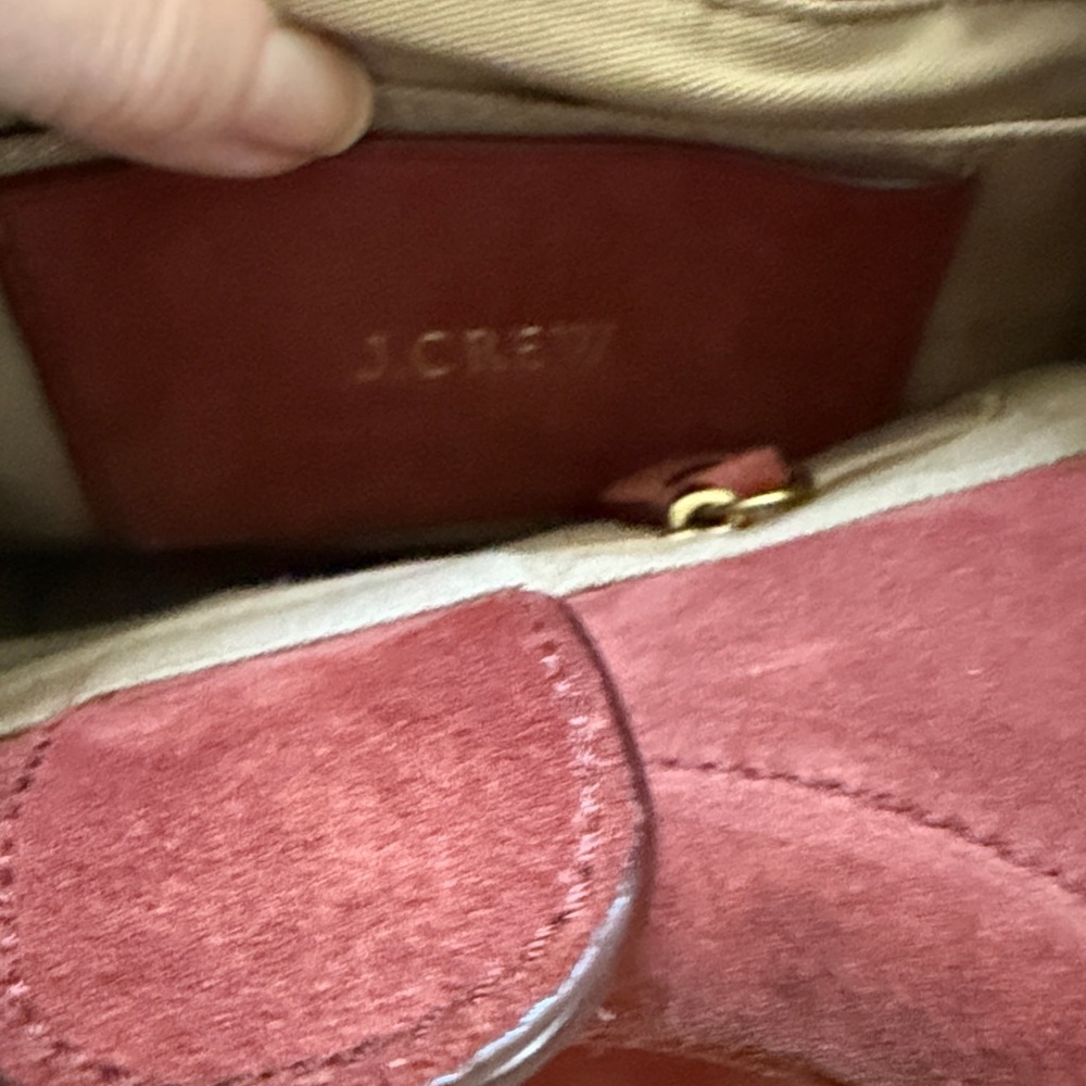 Suede J Crew purse with brass handles - Picture 5 of 6